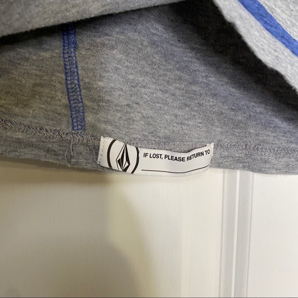 Volcom Rapit Raglan Striped Pocket Tee Blue & Grey Size Medium - Picture 7 of 7
